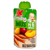 Kubuś Baby Mus po 6 miesiącu jabłko brzoskwinia marchew banan 100 g