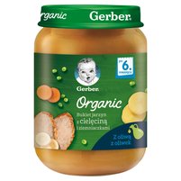 Gerber Organic Bukiet jarzyn z cielęciną i ziemniaczkami dla niemowląt po 6. miesiącu 190 g