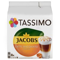 Tassimo Jacobs Latte Macchiato Caramel Kawa mielona 8 kapsułek i mleko 8 kapsułek 268 g