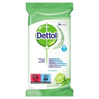 Dettol Antybakteryjne chusteczki o zapachu limonki z miętą 36 sztuk