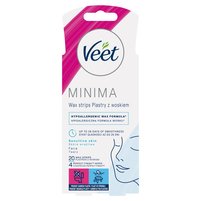 Veet Minima Easy-Gel Plastry z woskiem do twarzy 20 sztuk i 4 chusteczki