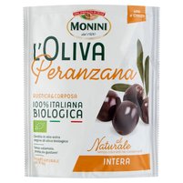 Monini L'Oliva Peranzana Naturalne oliwki czarne z pestkami 150 g