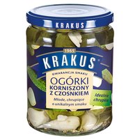 Krakus Ogórki korniszony z czosnkiem 500 g