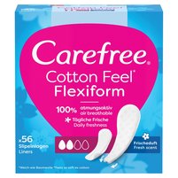 Carefree Cotton Feel Flexiform Wkładki higieniczne świeży zapach 56 sztuk