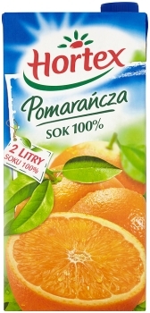 HORTEX POMARAŃCZA SOK 100% 2 L