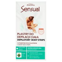 Joanna Sensual plastry do depilacji ciała Aloes 12szt + oliwka łagodząca podrażnienia 10ml