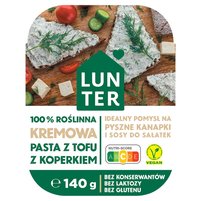 Lunter 100 % roślinna kremowa pasta z tofu z koperkiem 140 g