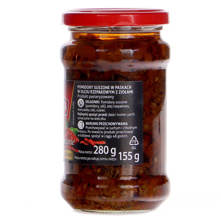 Wiodąca marka pomidory suszone paski  w oleju 280g / 155g (3)