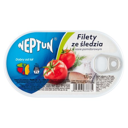 Neptun Filety ze śledzia w sosie pomidorowym 170 g (1)