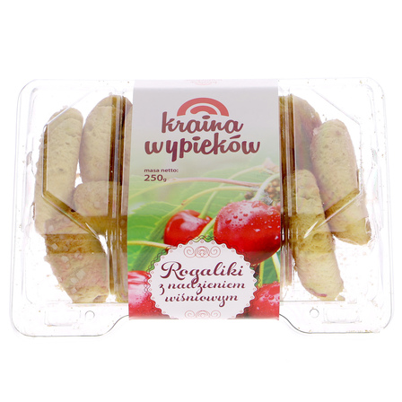 Kraina wypieków rogaliki z nadzieniem wiśniowym 250g (1)