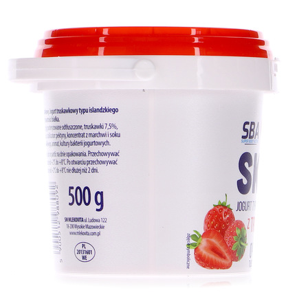 Mlekovita skyr jogurt typu islandzkiego z truskawkami 500g (9)