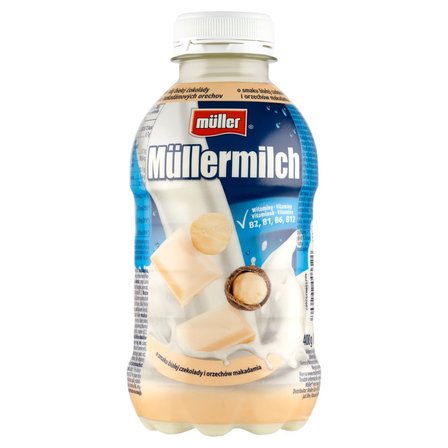 Müller Müllermilch Napój mleczny o smaku białej czekolady i orzechów makadamia 400 g (1)