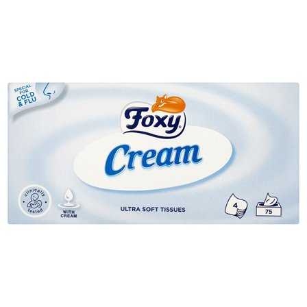 Foxy Cream Ultra miękkie chusteczki 4 warstwy 75 sztuk (1)