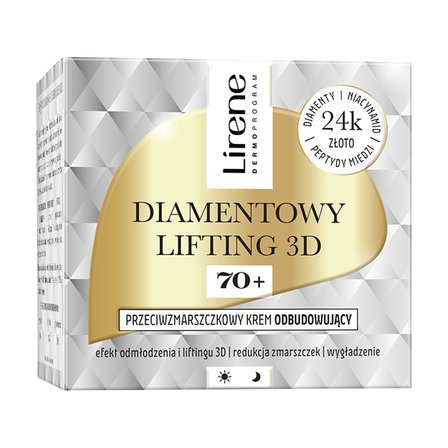 Lirene Diamentowy Lifting 3D Przeciwzmarszczkowy krem odbudowujący 70+ 50 ml (1)