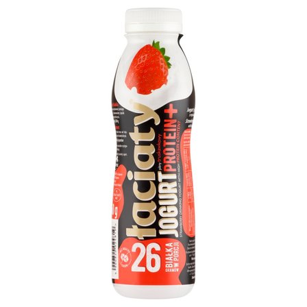 Łaciaty Protein+ Jogurt pitny truskawkowy 360 g (1)