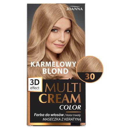 Joanna Multi Cream Color Farba do włosów karmelowy blond 30 (3)
