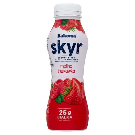 Bakoma Jogurt pitny typu islandzkiego skyr malina truskawka 300 g (1)