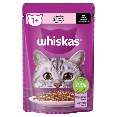 Whiskas Mokra karma dla dorosłych kotów sos z łososiem 85 g (1)