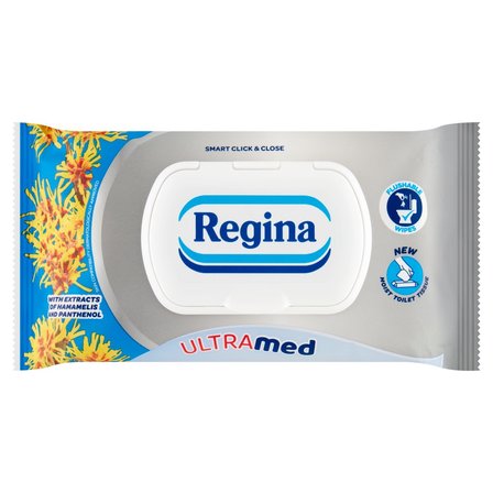 Regina Ultra Med Nawilżany papier toaletowy ekstrakt z oczaru wirginijskiego i pantenolu 42 sztuki (1)