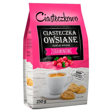 Ciasteczkowo Ciasteczka owsiane żurawinowe 250 g (1)