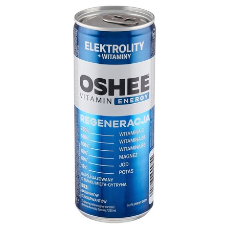 Oshee Vitamin Energy Suplement diety napój gazowany o smaku mięta-cytryna 250 ml (2)