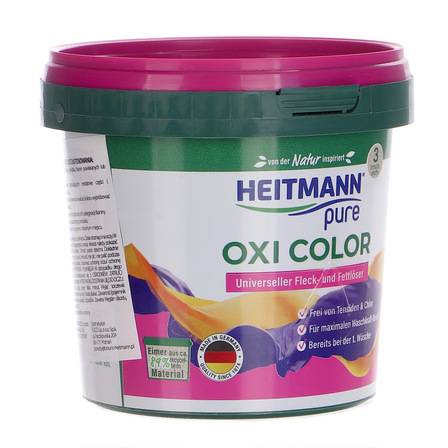HEITMANN PURE OXI COLOR uniwersalny odplamiacz do białych i kolorowych tkanin 500g (11)