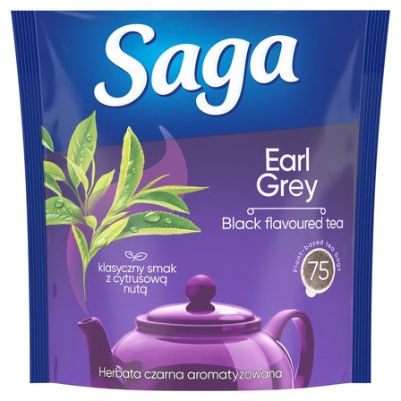 Saga Herbata czarna aromatyzowana earl grey 112,5 g (75 torebek) (1)