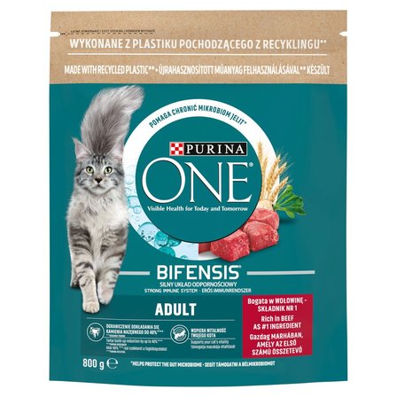 PURINA ONE Bifensis Adult Karma dla kotów bogata w wołowinę 800 g (1)