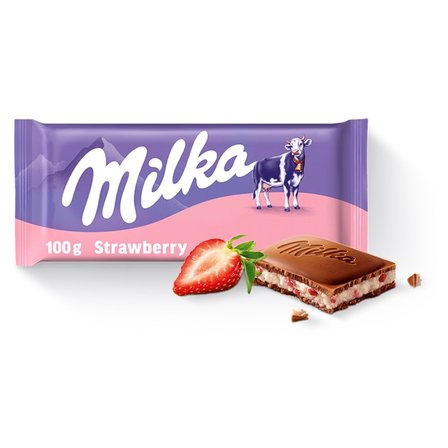 Milka Czekolada mleczna z nadzieniem o smaku truskawkowym 100 g (5)