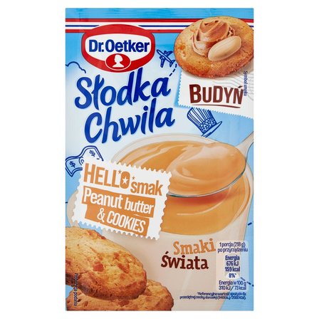 Dr. Oetker Słodka Chwila Budyń smak peanut butter & cookies 43 g (1)