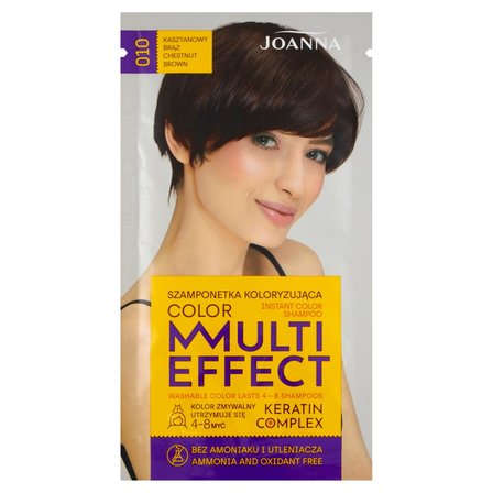 Joanna Multi Effect color Szamponetka koloryzująca kasztanowy brąz 010 35 g (1)