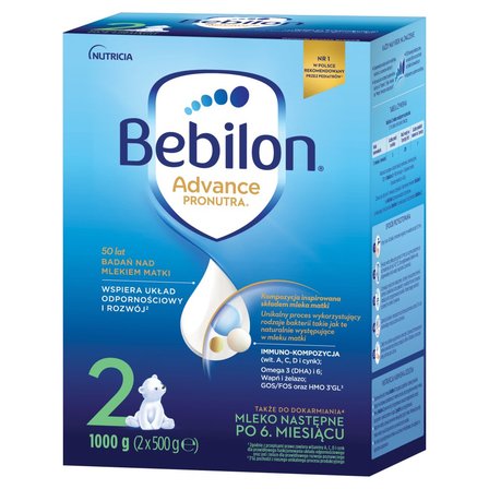 Bebilon 2 Advance Pronutra Mleko następne po 6. miesiącu 1000 g (2 x 500 g) (2)