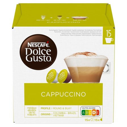 Nescafé Dolce Gusto Cappuccino Palona kawa mielona i mleko z cukrem 349,5 g (15 x 17 g i 15 x 6,3 g) (2)