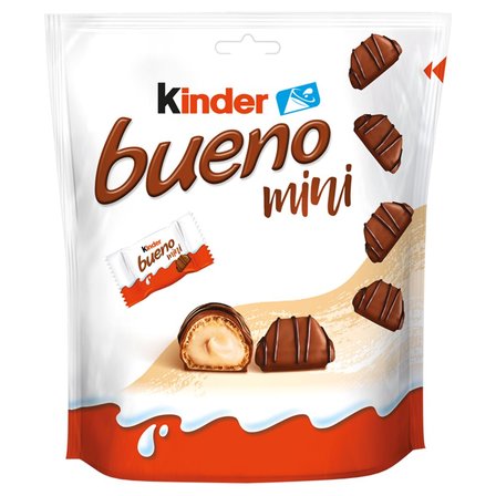 Kinder Bueno Mini Wafel w mlecznej czekoladzie wypełniony mleczno-orzechowym nadzieniem 108 g (1)