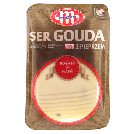 Mlekovita Ser gouda z pieprzem premium 150 g (1)