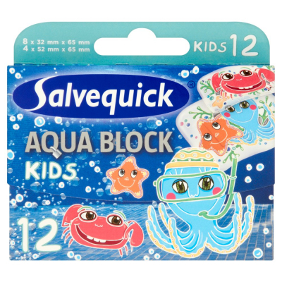 Salvequick Aqua Block Kids Plastry 12 sztuk (1)