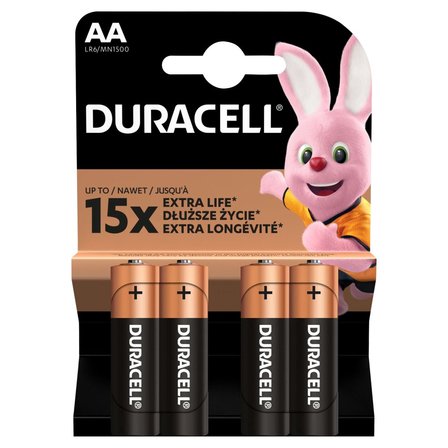 Duracell AA LR6/MN1500 1.5 V Baterie alkaliczne 4 sztuki (1)