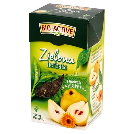 Big-Active Zielona herbata liściasta z owocem pigwy 100 g (2)