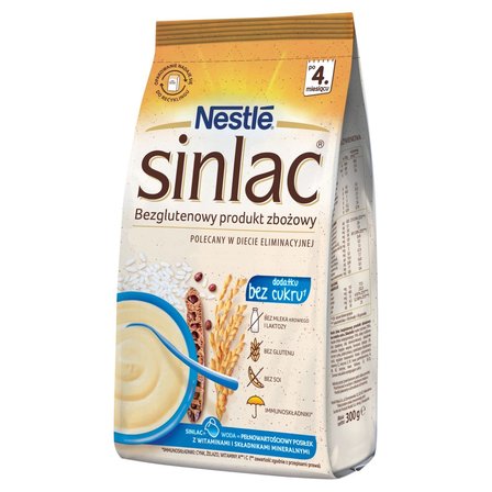 Nestlé Sinlac Bezglutenowy produkt zbożowy bez dodatku cukru po 4. miesiącu 300 g (1)