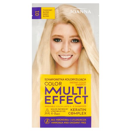 Joanna Multi Effect color Szamponetka koloryzująca piaskowy blond 01 35 g (1)