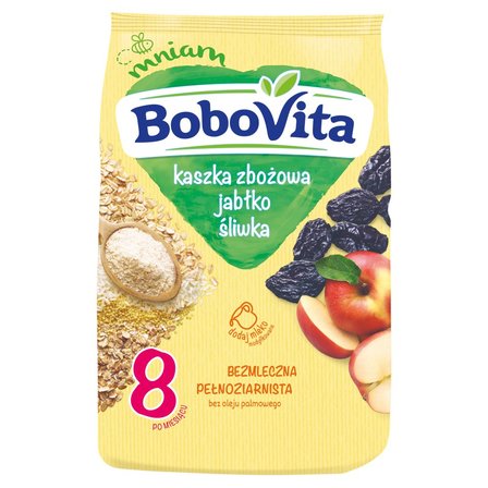 BoboVita Kaszka zbożowa jabłko śliwka po 8. miesiącu 180 g (1)