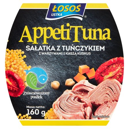 Łosoś Ustka AppetiTuna Sałatka z tuńczykiem z warzywami i kaszą kuskus 160 g (1)