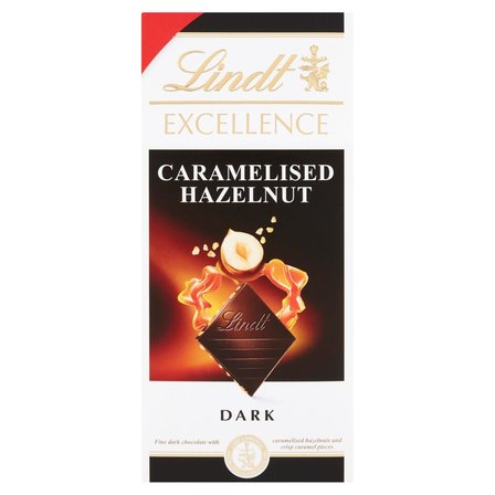 Lindt Excellence Czekolada ciemna z karmelizowanymi orzechami laskowymi oraz kawałkami karmelu 100 g (1)