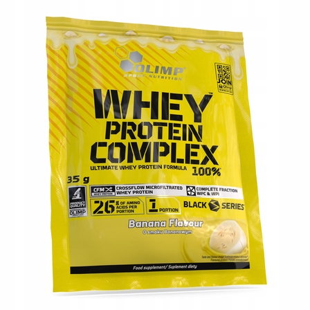 Olimp Whey Protein Complex Banana, saszetka, odżywka białkowa o smaku bananowym (1)