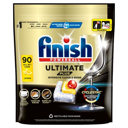 Finish Ultimate Plus Lemon Kapsułki do mycia naczyń w zmywarce 1098 g (90 sztuk) (1)