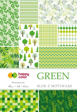 HAPPY COLOR BLOK Z MOTYWAMI GREEN 15 ARKUSZY (1)