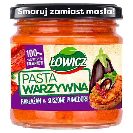 Łowicz Pasta warzywna bakłażan & suszone pomidory 180 g (1)