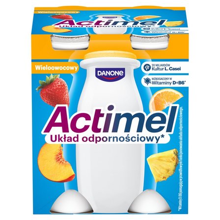 Actimel Napój jogurtowy o smaku wieloowocowym 400 g (4 x 100 g) (1)