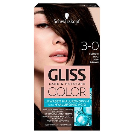 Schwarzkopf Gliss Color Farba do włosów głęboki brąz 3-0 (1)