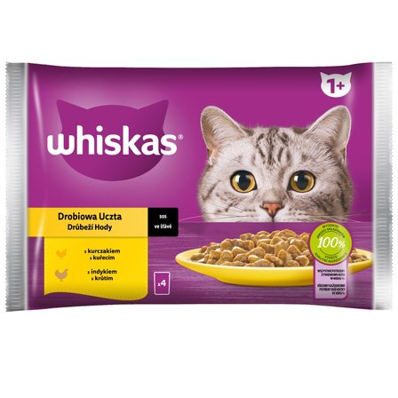 Whiskas Mokra karma dla kotów drobiowa uczta sos 340 g (4 x 85 g) (1)